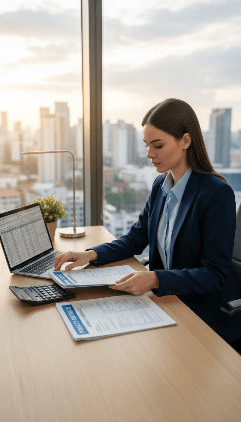 Woman comparing car insurance quotes on laptop
